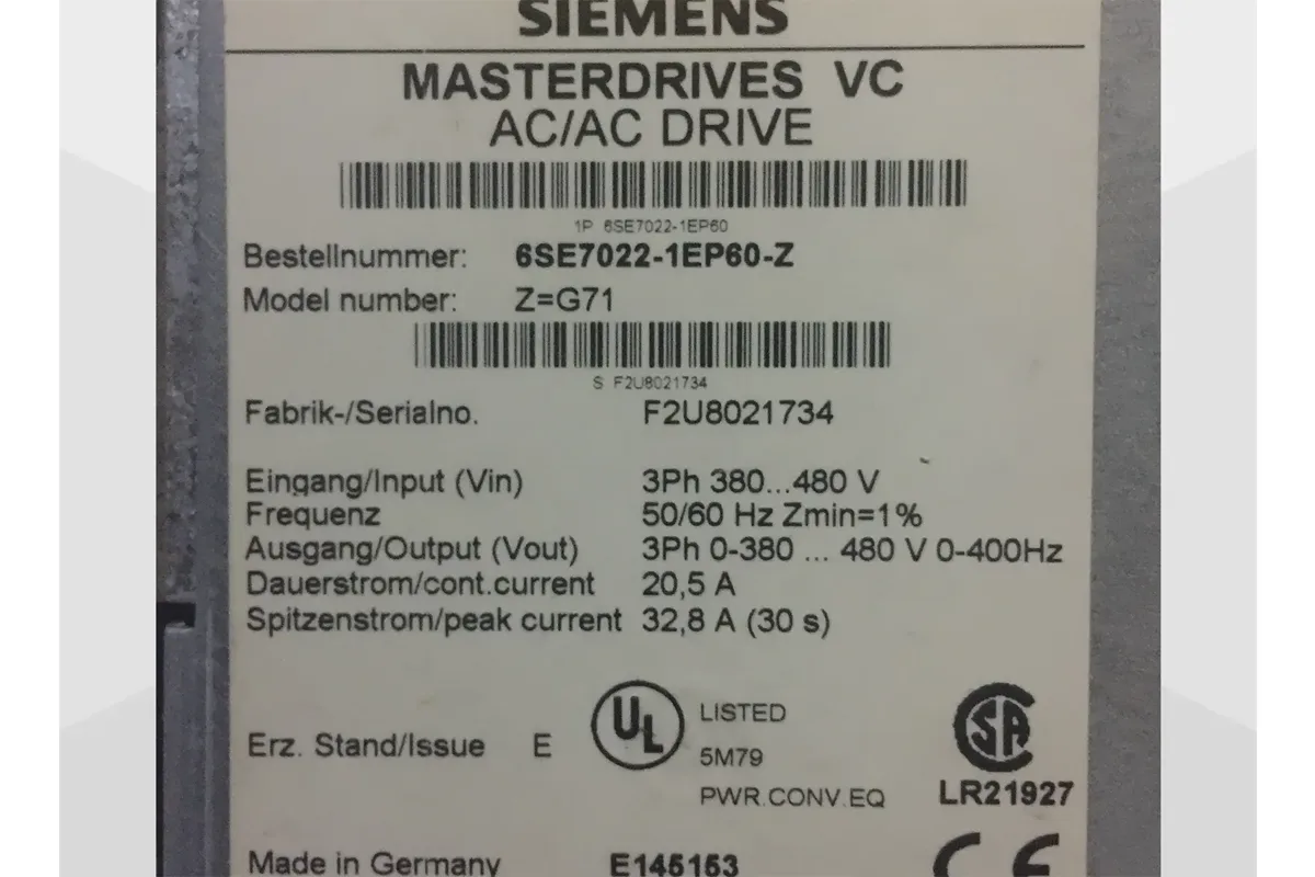 SIEMENS- 6SE7022-1EP60-Z