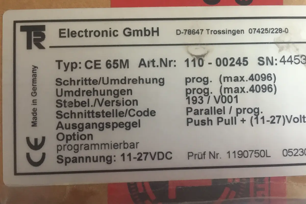 TR ELECTRONIC- CE65M 110-00245