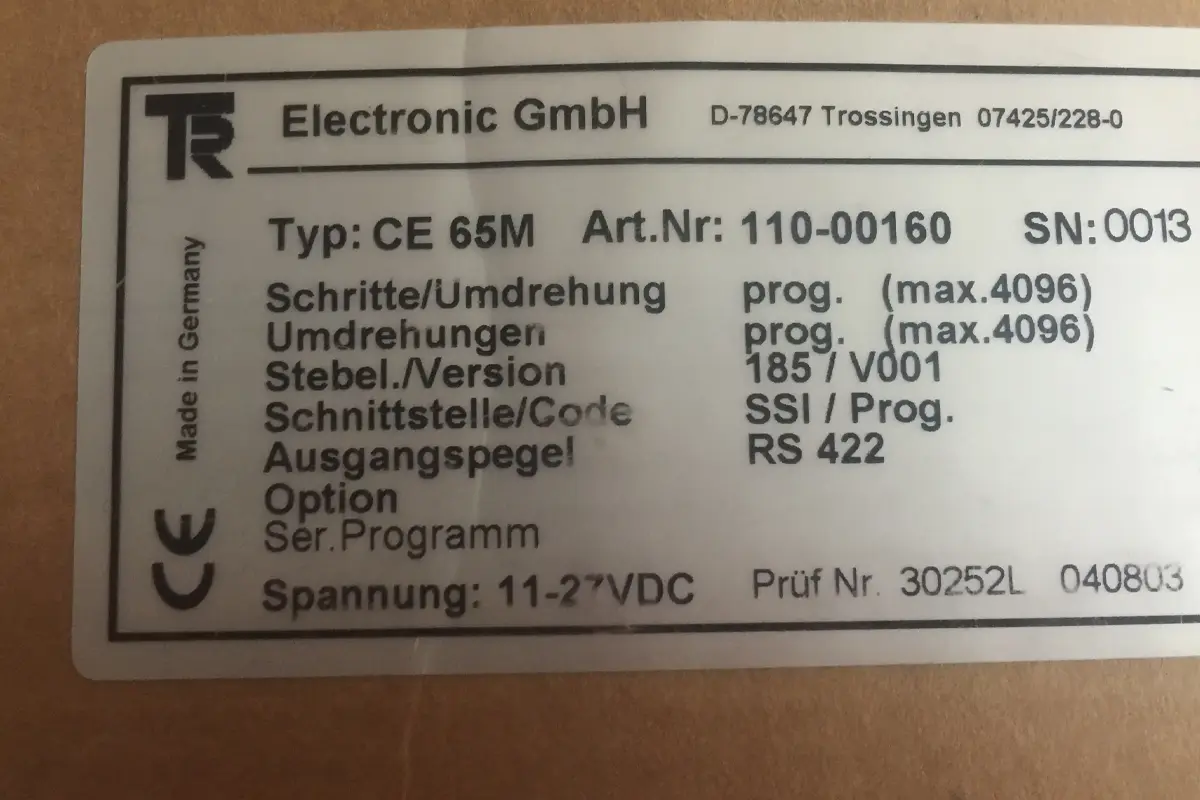 TR ELECTRONIC- CE65M ART 110-00160