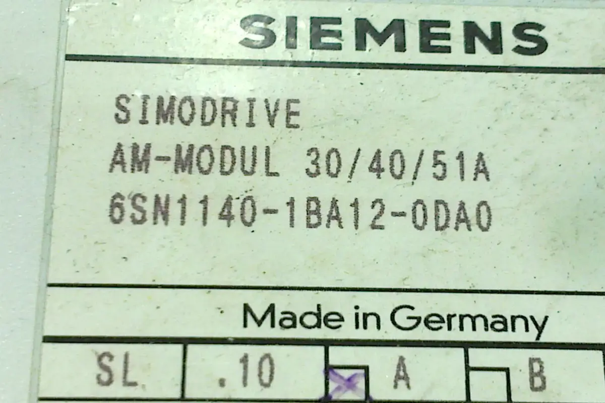 SIEMENS- 6SN1140-1BA12-ODAO