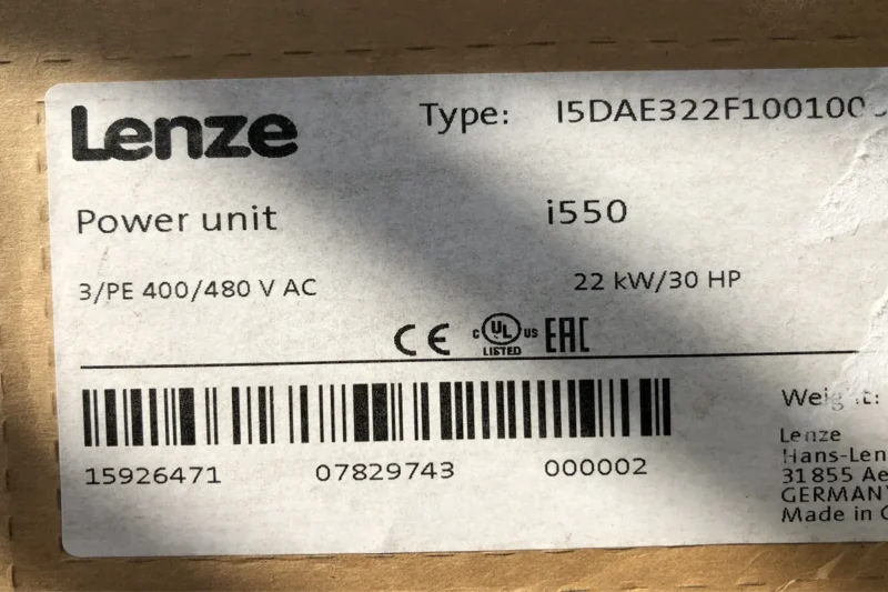 LENZE - I500 - I500AE322F100100-22KW