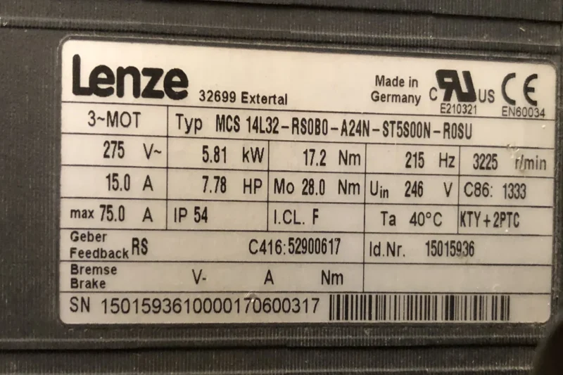 LENZE - SERVOMOTOR - MCS14L32-RSOBO-A24N