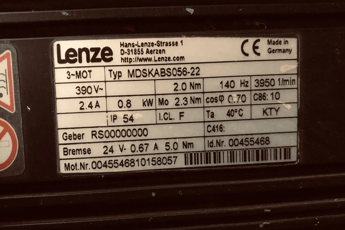 LENZE - SERVOMOTOR - MDSKABS056-22