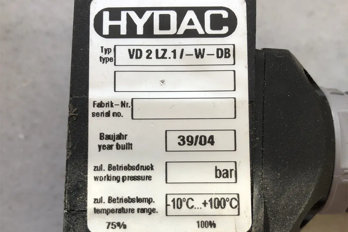 HYDAC-VD2İZ.1-W-DB