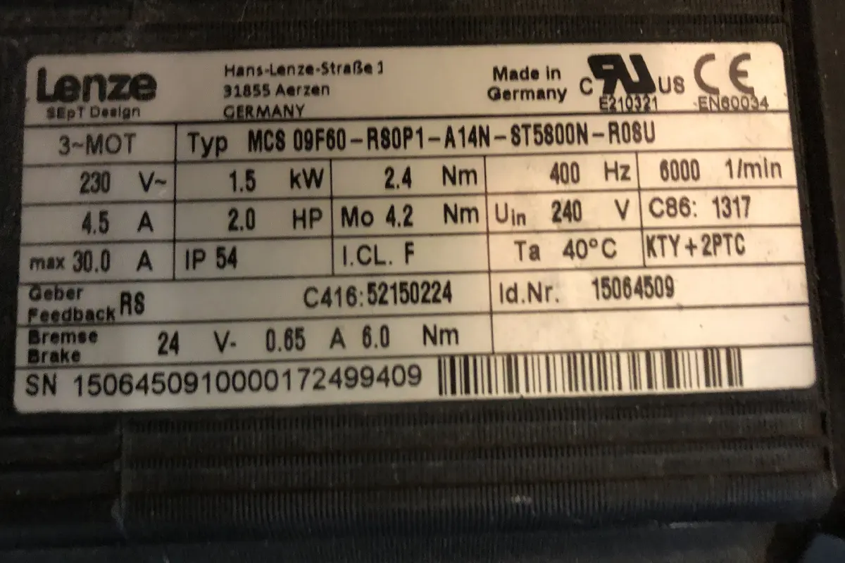 LENZE-MCS 09H41-RSOP2-ZODO