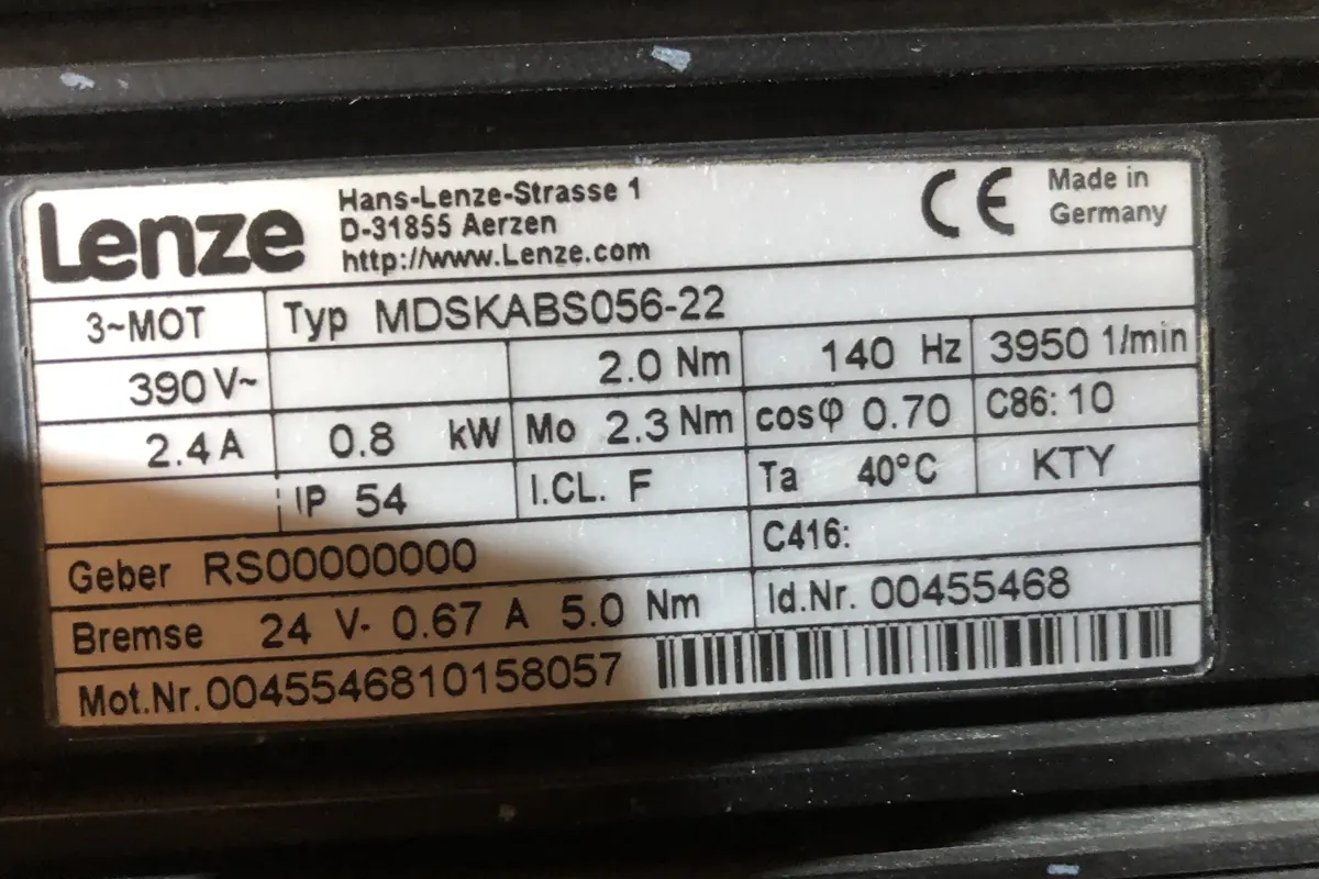 LENZE- SERVOMOTOR- MDSKABS056-22