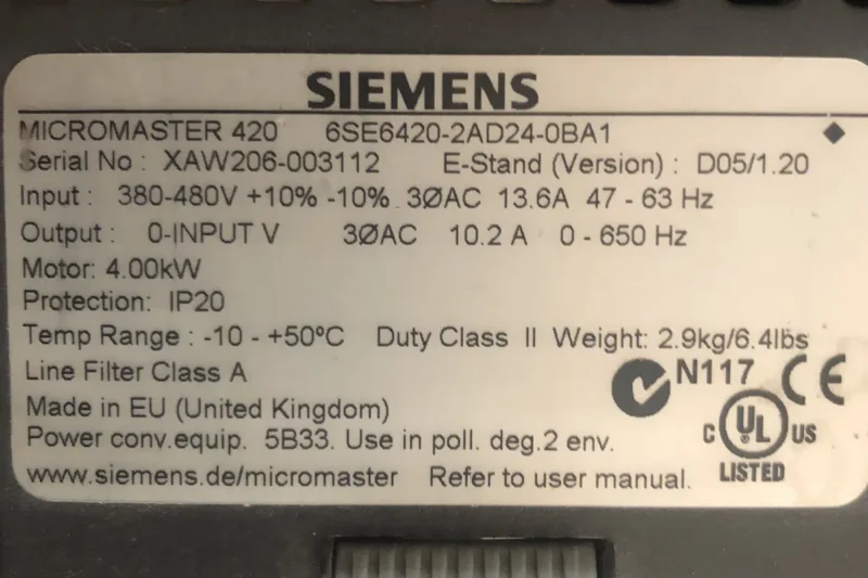 SIEMENS- 6SE6420-2AD24-OBA1